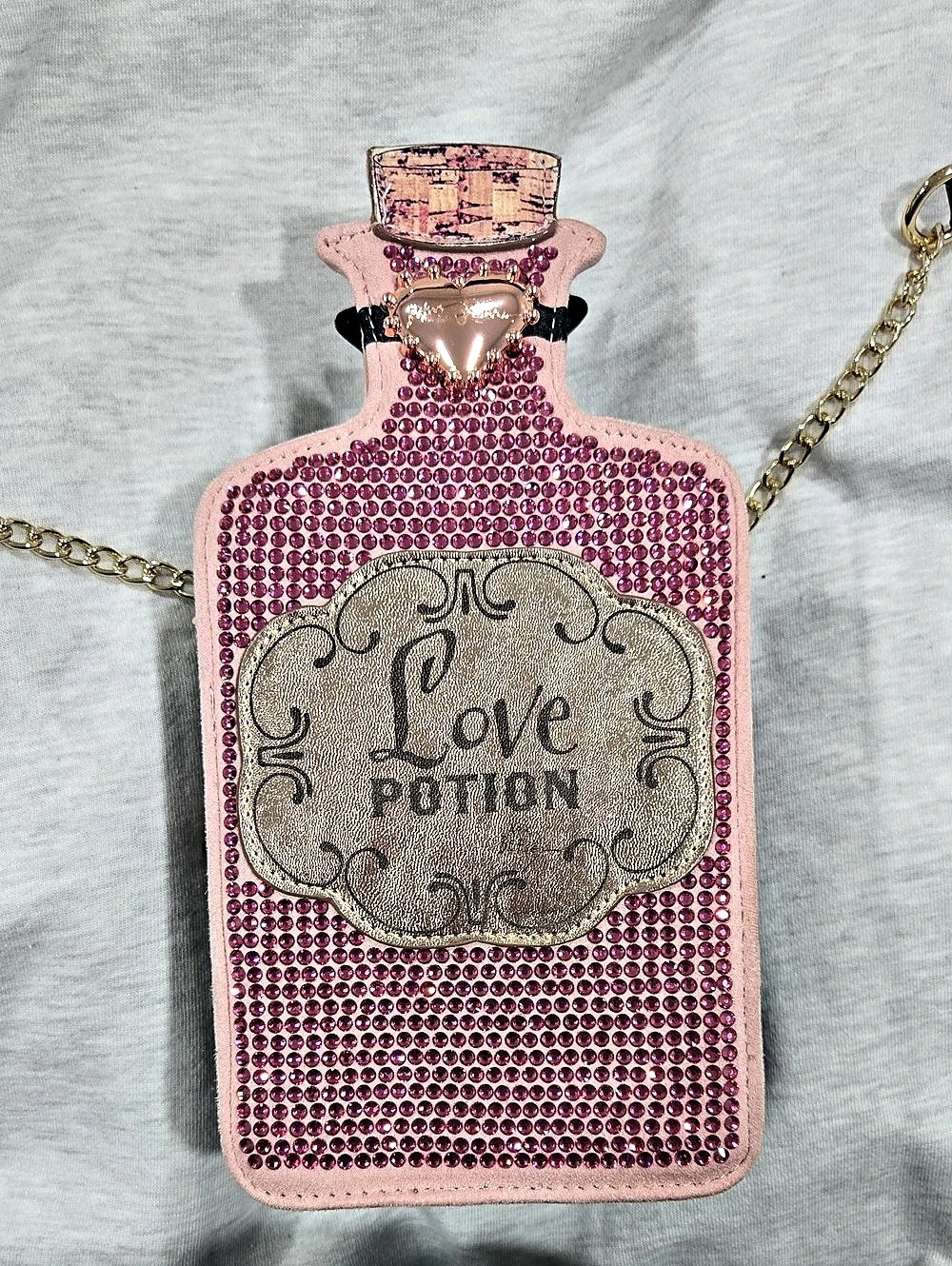 Betsey Johnson Kitsch Love Potion Poison Crossbody Bag Black & Pink